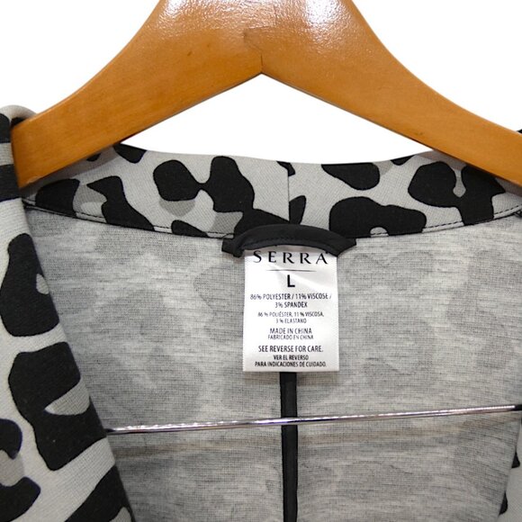 Serra Lightweight Leopard Jersey Knit Blazer Glam Mob Wife Maximalist Size L - Picture 4 of 5